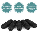 Vegan Bamboo Charcoal Dental Floss Refills 5-Pack | 5 x 33 Yards | Eco-Friendly Floss - Plant-Based Candelilla Wax Floss with Natural Mint Flavoring Hemlock Home Brewing