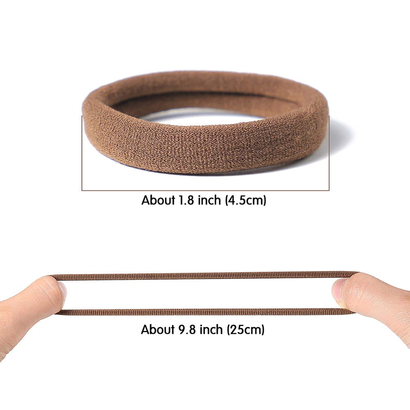 SYGY 100PCS Hair Ties for Women, Elastic Cotton Thick Seamless Hair Bands, No crease No damage for Thick Hair, Simple Ponytail Holders/Headband Scrunchies/Hair Accessories, 5 Colors SYGY