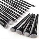 Zoreya Makeup Brushes 15Pcs Makeup Brush Set Premium Synthetic Kabuki Brush Cosmetics Foundation Concealers Powder Blush Blending Face Eye Shadows Black Brush Sets ZOREYA