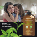 Tea Tree Mint Hand Soap - Liquid Hand Soap with Peppermint, Jojoba & Coconut Oil Multipurpose Liquid Soap with Pump Dispenser Natural Bathroom Soap & Liquid hand wash - HUGE 16 oz First Botany