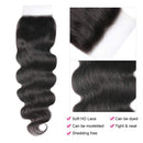 UNice Hair HD Lace Closure 5x5 Invisible Knots Lace Closure with 3 Bundles, Brazilian Body Wave 100% Human Hair with Transparent Lace Closure Natural Color (16 16 16+14inch) UNICE Store