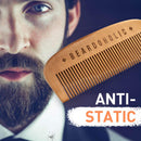 Beardoholic Beard Comb With a Gift Box – Wide Teeth – Anti-Static, Eliminates Tangles and Keeps Your Beard Neat and Tidy – 5.31 x 1.96 IN Handmade 100% Pearwood Design Beardoholic