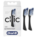 Oral-B Clic Toothbrush Replacement Brush Heads, Black, 2 Count Oral-B