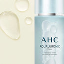 AHC Toner for Face Aqualauronic Hydrating Skin for Dehydrated Skin Triple Hyaluronic Acid Korean Skincare 5.07 oz AHC