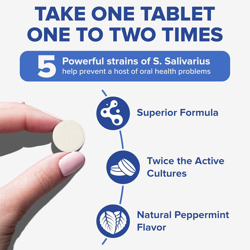 Dental Probiotics & Tongue Scraper – Bad Breath Treatment for Adults – Oral Probiotics for Teeth and Gums – Supports Fresh Breath – 60 Chewable Tablets Infinity Warehouse