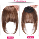 GongXiu Clip in Bangs Real Human Hair Extensions Bangs Light Brown Hair Clip in Fringe Straight Flat Bangs with Temples for Women Sué Exquisite