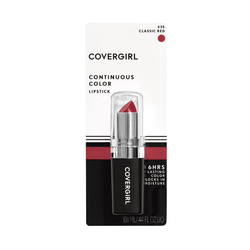 COVERGIRL Continuous Color Lipstick Classic Red 435, .13 oz (packaging may vary) COVERGIRL