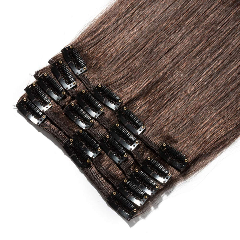 Clip in 100% Remy Human Hair Extensions 8''-24'' Full Head 8pcs 18clips Short Soft Silky Straight for Women Beauty 65g 8" / 8 inch