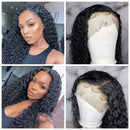 VSHOW Glueless 4x4 Closure Curly Lace Front Wigs Human Hair Water Wave 150% Density Deep Wave Wet and Wavy Virgin Human Hair Wigs Pre Plucked Hairline with Baby Hair for Black Women(24 Inches) V SHOW Store