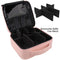 Relavel Travel Makeup Train Case Makeup Cosmetic Case Organizer Portable Artist Storage Bag with Adjustable Dividers for Cosmetics Makeup Brushes Toiletry Jewelry Digital Accessories (Pink) Relavel