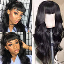 ISEE Hair Lace Front Wigs Brazilian Body Wave Human Hair Wigs for Black Women Pre Plucked Hairline 150% Density Lace Front Wigs with Baby Hair Natural Color (24'', Body Wave With Bangs) ISEE Store