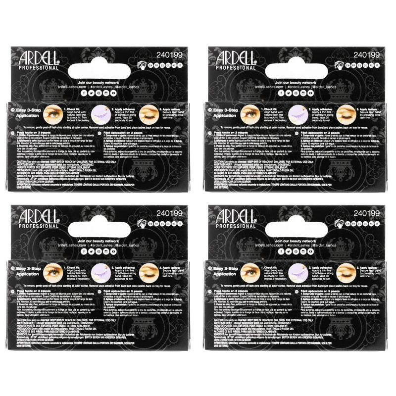 Ardell False Eye Lashes Flawless 802 Black (4 Pack) Ardell