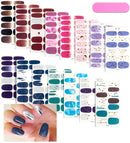 15 Sheets Full Nail Polish Strips Nail Wraps Decal Street Adhesive Nails Stickers False Nail Design Nail Polish Strips with Nail Files for Women Girls AFSTEE