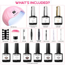 Modelones Gel Nail Polish Kit with U V Light 48W LED Nail Lamp Pastel Summer Gel Nail Kit Soak Off Gel Polish with Top and Base Coat French Manicure for Starters DIY Home Gifts for Women modelones