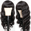 ISEE Hair Lace Front Wigs Brazilian Body Wave Human Hair Wigs for Black Women Pre Plucked Hairline 150% Density Lace Front Wigs with Baby Hair Natural Color (24'', Body Wave With Bangs) ISEE Store