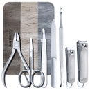 FAMILIFE Manicure Set, 7 in 1 Professional L14 Manicure Pedicure Set Stainless Steel Nail Clipper Set with Noble Portable Gray Travel Case Gift for Women Men FAMILIFE