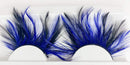 Dorisue Halloween eyelashes Double Lip Black with Blue Big Extra Long Feather eyelashes Long and Thick Exaggerated False Eyelashes Extension for Women Girls Cosplay Fancy Ball Halloween (Blue) Dorisue Store