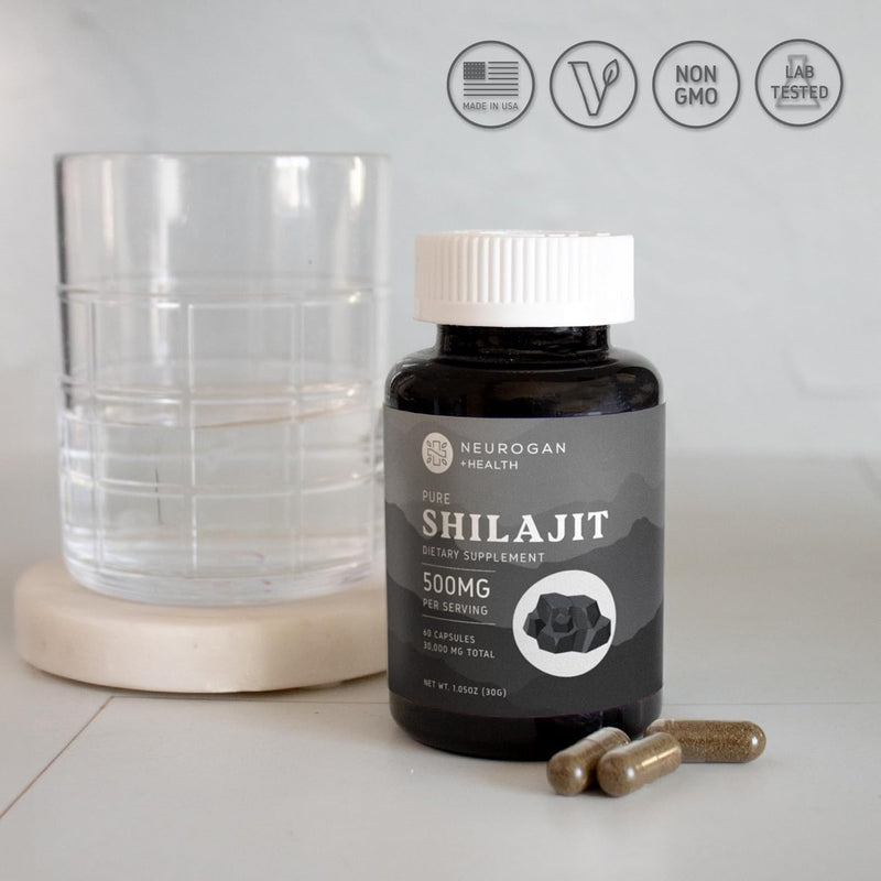 Neurogan Pure Shilajit for Men & Women Capsules - 500mg Per Serving, 60 Ct - Himalayan Shilajit for Women Men Supplement with Fulvic Acid & Trace Minerals - Energy, Brain & Immune Support Infinity Warehouse