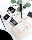 The Cotton & Canvas Co. Floral Maid of Honor Wedding Cosmetic Bag, Bridal Party Gift and Travel Make Up Pouch The Cotton & Canvas Co.