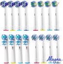 Oral B Replacement Brush Heads- Holiday Pack of 16 Double Clean, Cross, Floss, and Precise Oralb Braun Compatible Electric Toothbrush Parts- Fits Oral-B Kids, Pro 1000 + More! Alayna