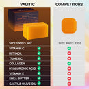 VALITIC Kojic Acid Dark Spot Remover Soap Bars with Vitamin C, Retinol, Collagen, Turmeric - Original Japanese Complex Infused with Hyaluronic Acid, Vitamin E, Shea Butter, Castile Olive Oil (2 Pack) Infinity Warehouse