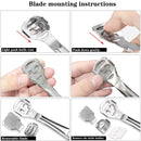 52 Pcs Callus Shaver Set,1 Stainless Steel Foot Razor with 50 Replacement Slices Blades and 1 Foot File Head Foot Care Tools,Foot Shaver Callus Remover,Hard Dry Skin Remover for Hand Feet Jutoe