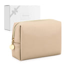 Gonex Small Makeup Bag for Purse PU Vegan Leather Travel Cosmetic Pouch Toiletry Bag for Women Girls Gifts with Gift Box Portable Water-Resistant Daily Storage Organzier Khaki Gonex Store