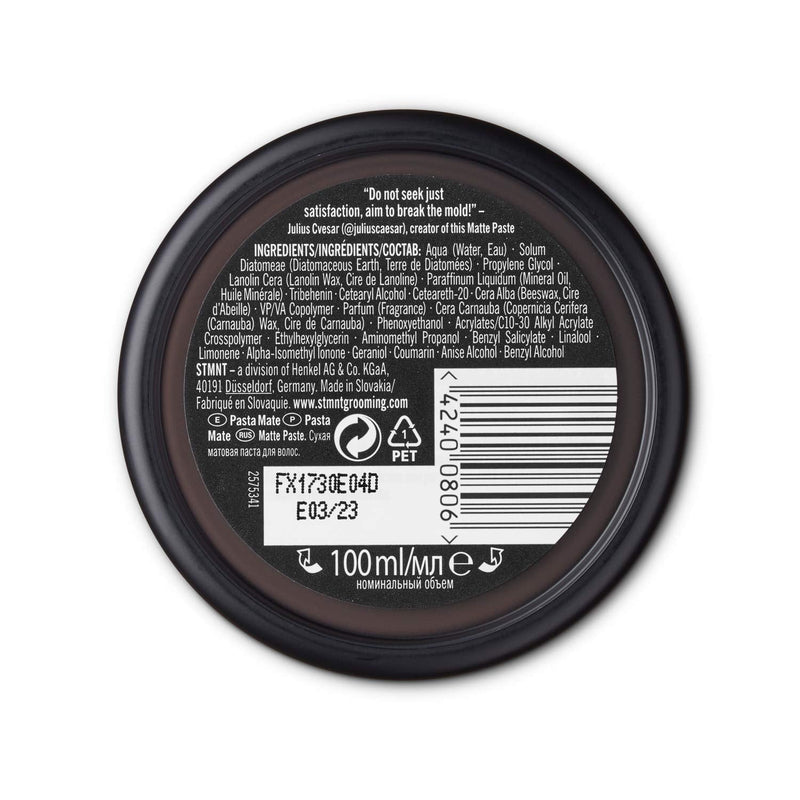 STMNT Grooming Goods Matte Paste, 3.38 oz | Strong Control | Non-Greasy Formula STMNT