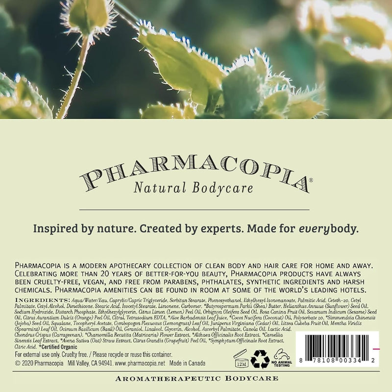 Pharmacopia Verbena Shampoo - Natural Hair Care with Plant Based & Organic Ingredients Aloe Vera, Jojoba Oil, Coconut Oil, and Chamomile Extract - Vegan, Cruelty Free, No Parabens or Sulfates, 16 oz Infinity Warehouse