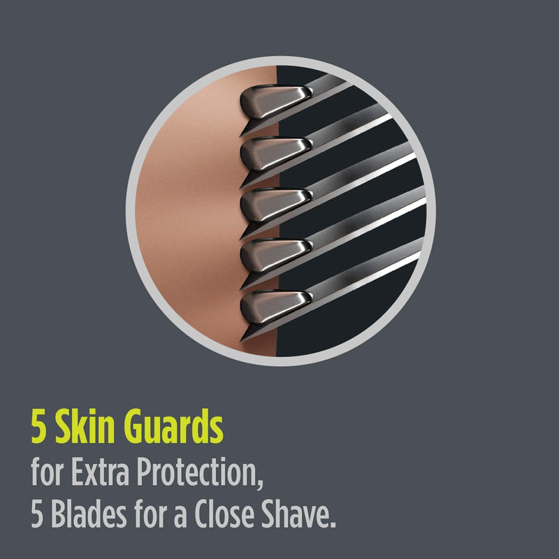 Schick Hydro Skin Comfort Beard Groomer, 4-in-1 Power Razor and Trimmer for Men, 1 Handle and 5 Refills Schick