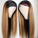 UNice Ombre Blonde Highlight Human Hair Headband Wigs for Black Women Brazilian Virgin Hair Glueless Brown mixed honey Blonde Streaks None Lace Front Straight Human Hair Wig T1B412 Colored 24 inch UNICE Store