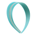 Sky Blue 2 Inch Wide Satin Hard Headband with No Teeth Head band for Women and Girls Motique Accessories