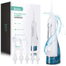 Water Flosser - Initio 300ML Water Dental Flosser Cordless for Teeth Cordless Dental Oral Irrigator with 3 Modes, 6 Tips, IPX7 Waterproof, Rechargeable Waterproof Teeth Cleaner for Home and Travel Initio