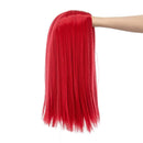 SWACC 14-Inch Short Straight Middle Part Hair Wig Medium Length Synthetic Heat Resistant Wigs for Women with Wig Cap (Red) SWACC Store
