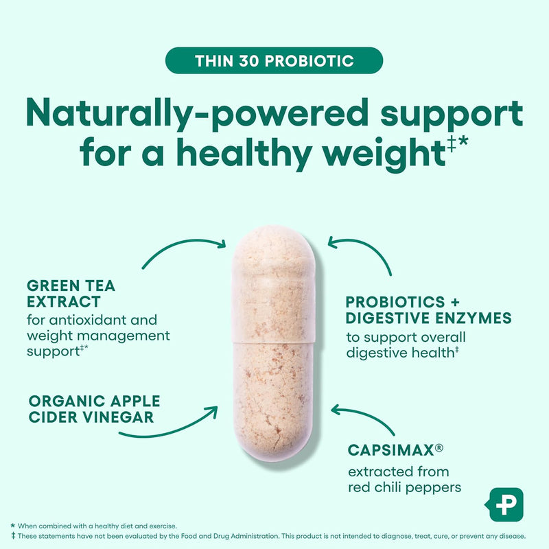 Physician's CHOICE Probiotics for Weight Management & Bloating - 6 Probiotic Strains - Prebiotics - Key ingredient Cayenne - Supports Gut Health - Weight Management for Women & Men - Green Tea - 30 CT Infinity Warehouse