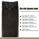 GOO GOO Hair Extensions Clip in Human Hair 24 Inch 120g 7pcs Dark Brown Hair Extensions Remy Human Hair Extensions Clip in Real Hair Extensions Straight GOO GOO Store
