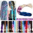 Jumbo Braiding Hair 24 inch Jumbo Braid Hair Extensions Ombre Jumbo Box Braids Crochet Hair Long for Women Kids DIY High Temperature Synthetic Fiber 3 Tones Blue+ Pink+ Blonde 1 Bundle Benehair