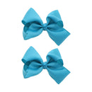 3 Inch Grosgrain Bow for Little Girls - Set of 2 (Turquoise) Motique Accessories