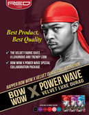 KISS RED Premium Bow Wow Power Wave Velvet Luxe Durag (HDUPPV08 - Chacoal Grey) KISS