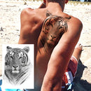 EGMBGM 6 Sheets Tribal Realistic Lion King Temporary Tattoo Stickers For Men Kids Cool Black Ink Tiger Drawing Waterproof Fake Tattoos For Women Body Art Real Large Tatoos Temporary Paper Set Animals EGM