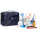 Hanging Travel Toiletry Bag Cosmetic Make up Organizer for Women and Girls Waterproof (Blue Galaxy) Narwey