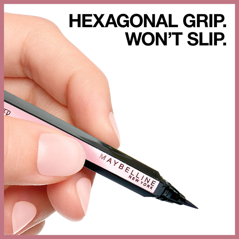 Maybelline Hyper Easy Liquid Pen No-Skip Eyeliner, Satin Finish, Waterproof Formula, Eye Liner Makeup, Pitch Black, 0.018 Fl; Oz Maybelline New York