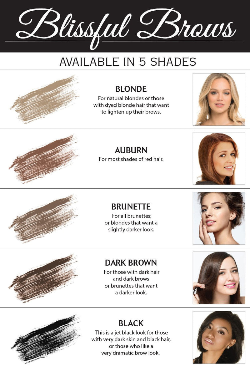 Blissful Brows by Hairgenics – One Step Long Lasting Tinted Eyebrow Gel Infused with Fibers for Thick and Full Brows (Black) Pronexa