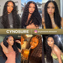 CYNOSURE Highlight Ombre Lace Front Wig Human Hair Colored 13x4 Curly Honey Blonde Wig Invisible HD Lace Frontal Pre Plucked Hairline 180% Density (22 Inch, Highlight) CYNOSURE