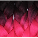 24 Inch Ombre Jumbo Braiding Hair Extensions Jumbo Braid Hair Ombre Long Jumbo Braids For Box Twist Braid Crochet Hair High Temperature Fiber 3 Tone Colored ( 5 Bundles, Black to Pink) S-noilite