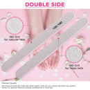 Nail Files and Buffer, TsMADDTs Professional Manicure Tools Kit Rectangular Art Care Buffer Block Tools 100/180 Grit 12Pcs/Pa(White) TsMADDTs