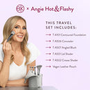 BK BEAUTY BRUSHES - ANGIE HOT & FLASHY Travel Brush Set with Pouch - Foundation Makeup Brushes - Brush for Liquid or Cream Foundations - Under-Eye Concealer | Bronzer, Blush & Highlighter Makeup Brush Infinity Warehouse