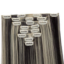 Clip In On Hair Extension Full Head 8pcs 18Clips 26" Straight Natural Black Mix Bleach Blonde Synthetic Heat Resistant Hairpieces Invisible Hairpiece (26" Straight, Natural Black Mix Bleach Blonde) S-noilite