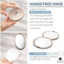Magnifying Compact Mirror for Purses, 1x/10x Magnification – Double Sided Travel Makeup Mirror, 4 Inch Small Pocket or Purse Mirror. Distortion Free Folding Portable Compact Mirrors (Champagne Gold) Mavoro Store