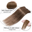 Clip in Remy Hair Extensions Human Hair Light Brown for Women 20 inch Seamless Clip on Real Hair Skin Weft Clip ins Thin 8pcs Standard Weft Long Straight Hairpieces for Full Head